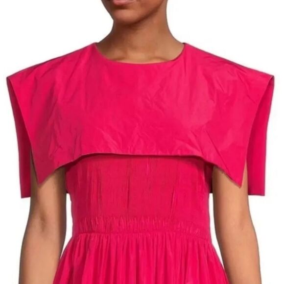 Antonio Melani Jennifer Sumko Rachel Taffeta Capelet Pink Midi Dress NWT Size 4 - Picture 3 of 13